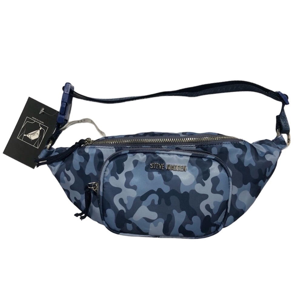 Steve Madden Blue Camo Sling Bag Crossbody Fanny Pack Waist Pack